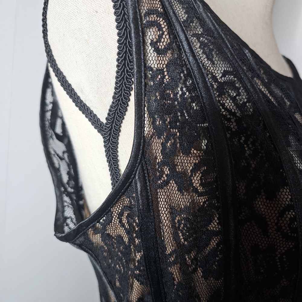 SL Fashions Black Lace Midi Dress - Picture 9 of 16